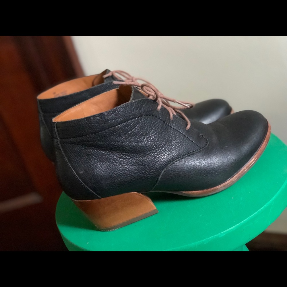 Ankle black and brown booties